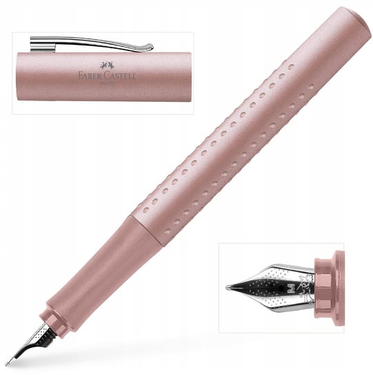 FABER-CASTELL Pióro wieczne szkolne na naboje Grip PALE ROSE stalówka M Faber-Castell