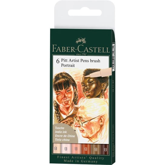 Faber-Castell, Pisaki pitt artist pen b portrait, 6 kolorów Faber-Castell