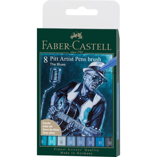 Faber-Castell, Pitt Artist Pen B THE BLUES etui 8 szt. Faber-Castell
