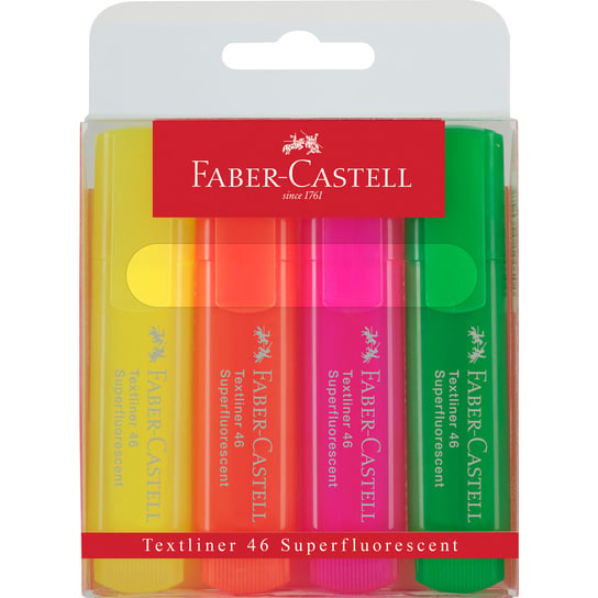 Faber-Castell, Zakreślacze superfluorescencyjne, 4 sztuki Faber-Castell