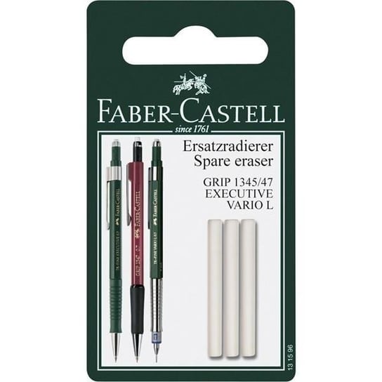 Faber-Castell, zapasowa gumka do ołówka automatycznego Grip, 3 sztuki Faber-Castell