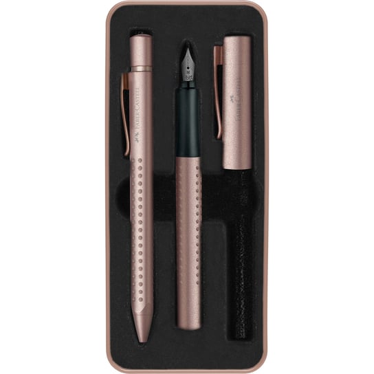 Faber-Castell, Zestaw prezentowy Grip z piórem i długopisem, różowy Faber-Castell