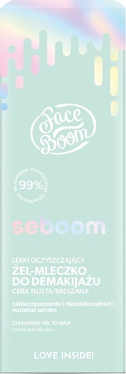 FaceBoom, Seboom, Lekki oczyszczający żel-mleczko do demakijażu FaceBoom