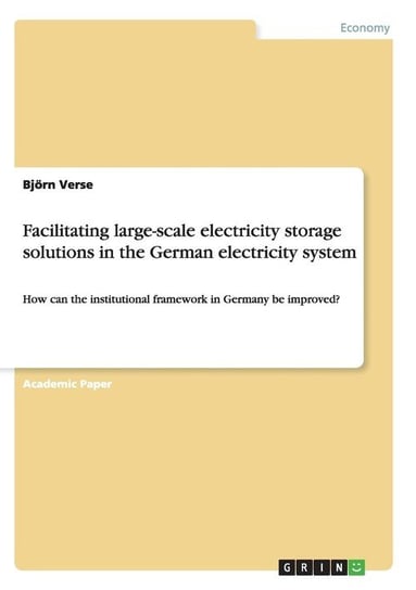 Facilitating large-scale electricity storage solutions in the German electricity system Verse Björn