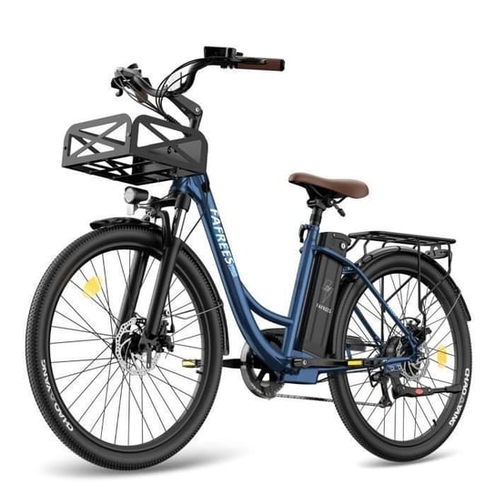 Fafrees F26 Lasting ebike 26 cali, 36 V 20,3 Ah, 250 W 25 km/h, miejski rower elektryczny o zasięgu 80-200 km, obciążenie 120 kg niebieski Fafrees