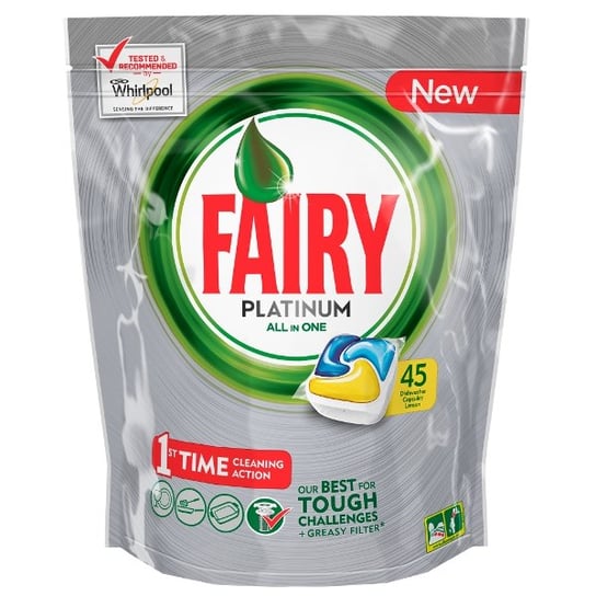Fairy Platinum All in One Lemon kapsułki do zmywarki 45 sztuk Fairy
