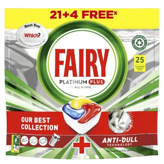 Fairy Platinum Plus All In One Kapsułki Do Zmywarki Lemon 25 Sztuk Fairy
