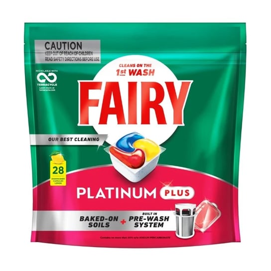 Fairy Platinum Plus Lemon Kapsułki do Zmywarki 28 Sztuk Fairy