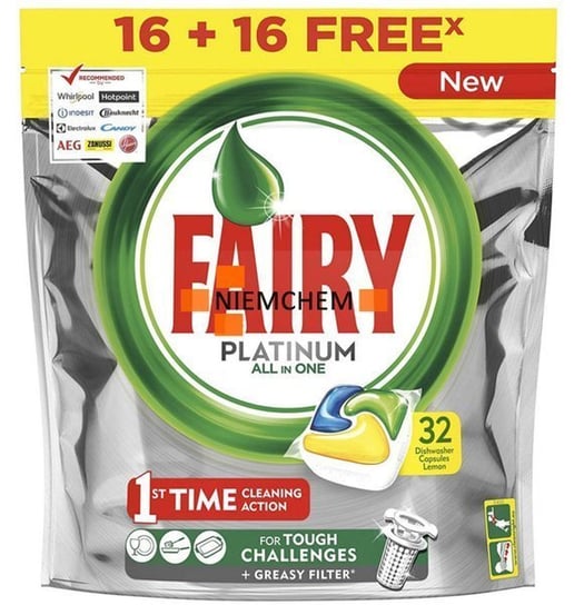 Fairy Platinum Tabletki do Zmywarki 32szt Lemon Fairy