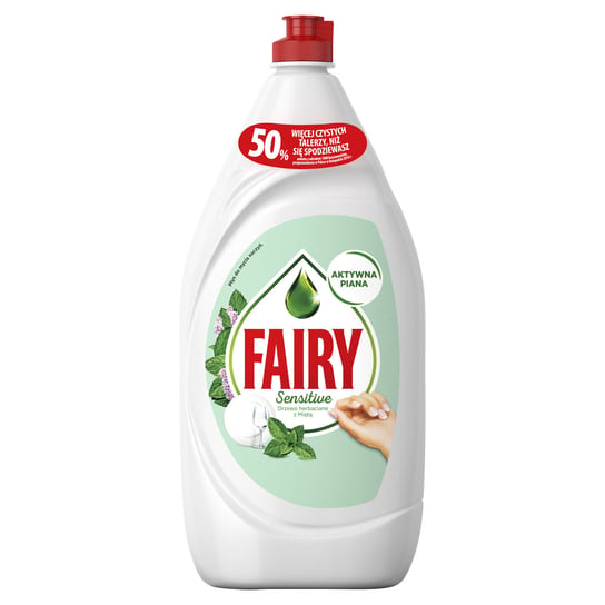 Fairy, Sensitive, Teatree & Mint, płyn do mycia naczyń, 1.35 l Fairy