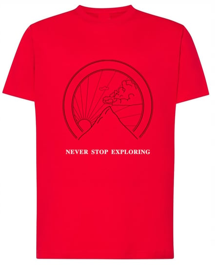 Fajny T-Shirt nadruk Przygoda Never Stop r.XS Inna marka