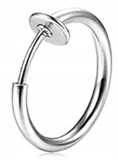 Fake piercing sztuczny kolczyk do nosa kolor srebrny 12 mm Nefryt