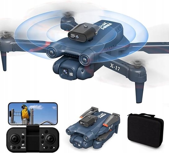 Fakjank X-17 dron z 2 kamerami 1080p WiFi FPV dla początkujących 2 baterie J4