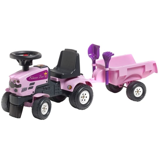 FALK Jeździk traktor Princess Trac z przyczepą, różowy FALK