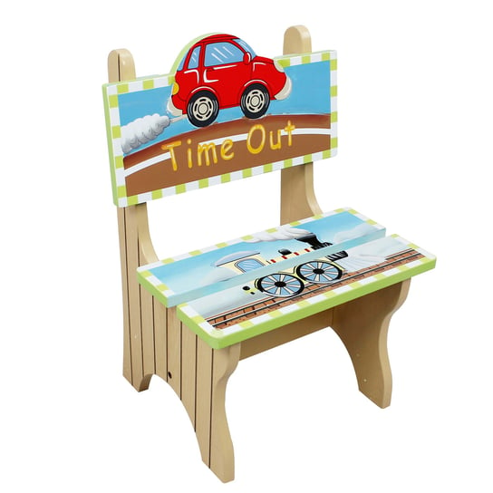 Fantasy Fields Transport Dziecięcy Drewniane Krzesło do Zabawy dla Chłopców W-9942A Teamson