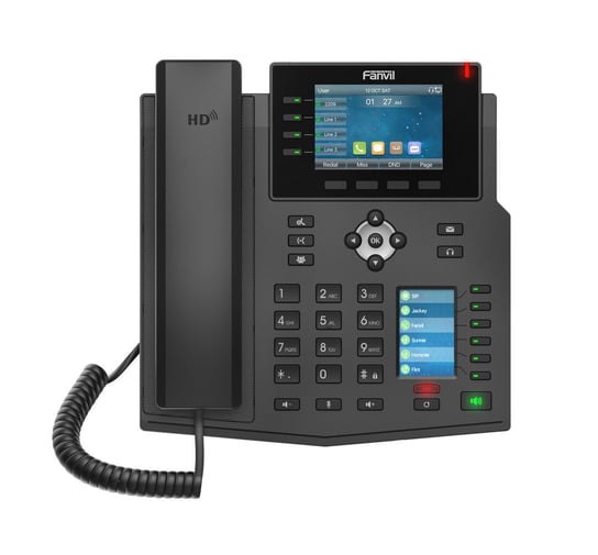 Fanvil X5U Telefon VoIP IPV6, HD Audio, RJ45 1000Mb/s PoE, podwójny wyświetlacz LCD FANVIL