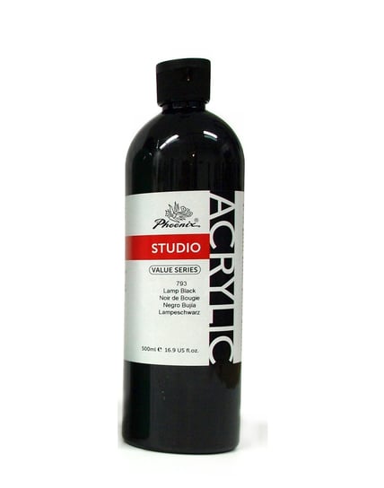 Farba akrylowa 793 - Lamp Black, 500 ml PHOENIX
