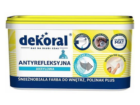 Farba akrylowa Antyrefleksyjna Polinak+ Dekoral 1L Polinak Biała 1L dekoral