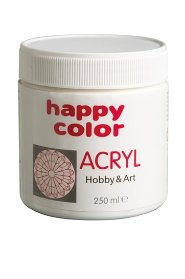 Farba akrylowa, biel tytanowa, 250 ml Happy Color