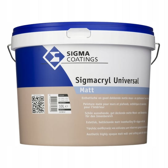 Farba Akrylowa Do Malowania Ścian Wewnętrznych Powierzchni Sigmacryl Universal Mat 10 L Zn Tikkurila
