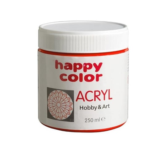 Farba akrylowa, jasnoczerwona, 250 ml Happy Color