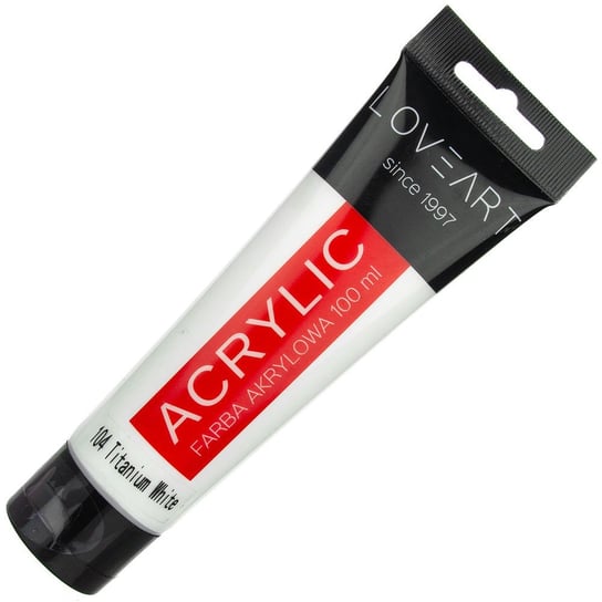 Farba akrylowa LOVEART 100ml - titanium white 104 - biel tytanowa Loveart