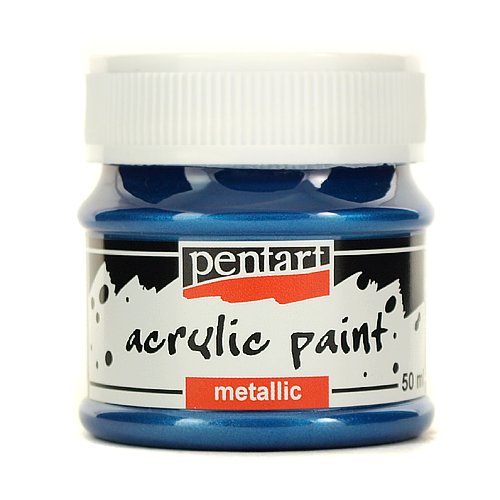 Farba akrylowa metaliczna 50 ml - niebieska Pentart