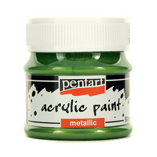 Farba akrylowa metaliczna 50 ml - zielona jasna Pentart