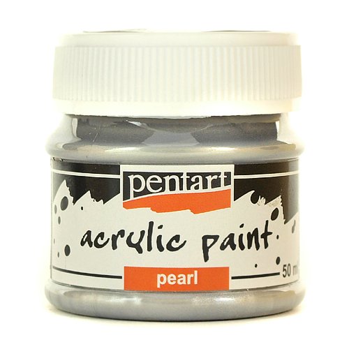 Farba akrylowa perłowa 50 ml - srebrna Pentart