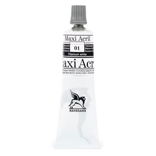 Farba akrylowa RENESANS Maxi Acril 60 ml (01 - biel tytanowa) Renesans