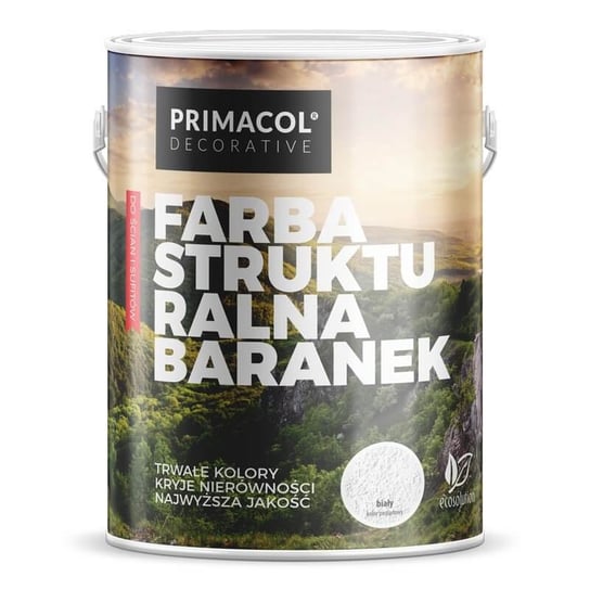 Farba Akrylowa Strukturalna Baranek Biała 5L Primacol Primacol