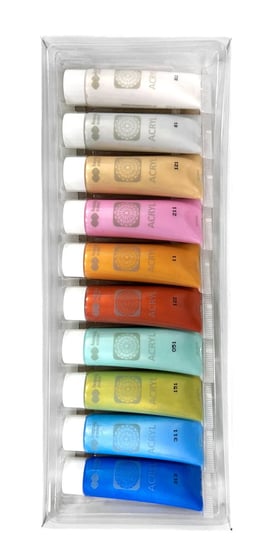 Farba akrylowa zestaw 10 kolorów x 12 ml, metaliczne, Happy Color Happy Color