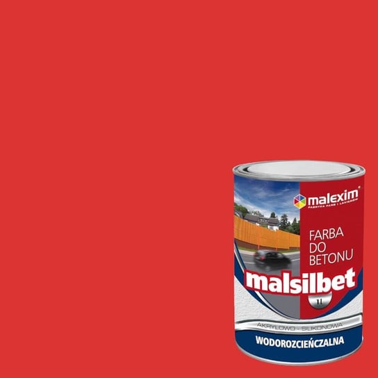 Farba Akrylowo-Silikonowa Malsilbet Czerwony 5L Malexim MALEXIM