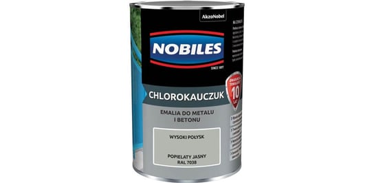 Farba Chlorokauczukowa Do Metalu i Betonu Popielaty Jasny Ral 7038 0,9L Nobiles NOBILES