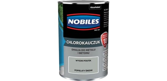 Farba Chlorokauczukowa Do Metalu I Betonu Popielaty Średni 0,9L Nobiles NOBILES