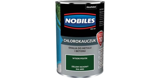 Farba Chlorokauczukowa Do Metalu I Betonu Zielony Mchowy Ral 6005 0,9L Nobiles NOBILES