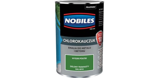 Farba Chlorokauczukowa Do Metalu I Betonu Zielony Trawiasty Ral 6010 0,9L Nobiles NOBILES