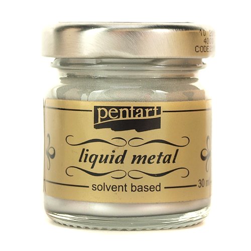 Farba ciekły metal 30 ml Pentart - srebrna Pentart