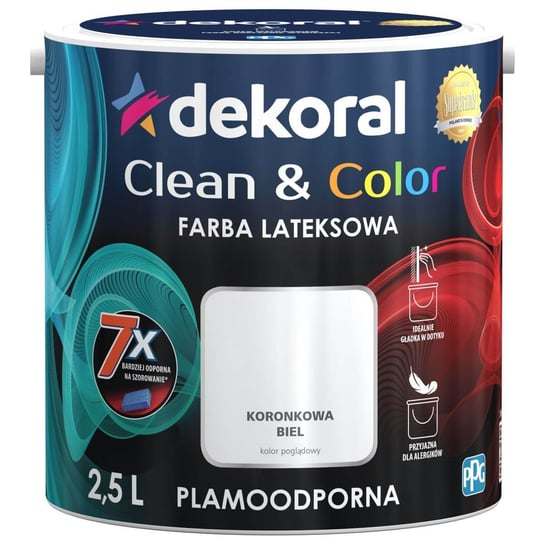 Farba Clean&Color Koronkowa Biel 2,5L Dekoral dekoral