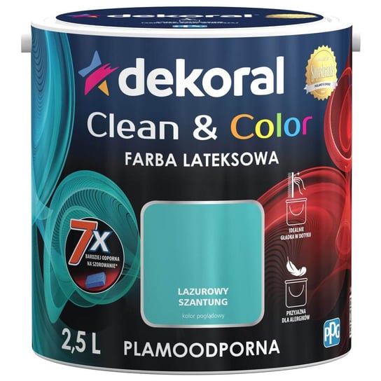 Farba Clean&Color Lazurowy Szantung 2,5L Dekoral dekoral