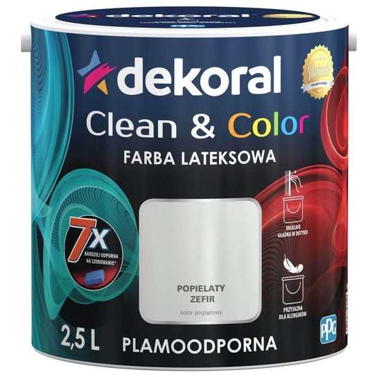 Farba Clean&Color Popielaty Zefir 2,5L Dekoral dekoral