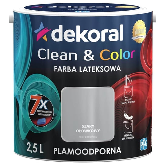 Farba Clean&Color Szary Ołówkowy 2,5L Dekoral dekoral