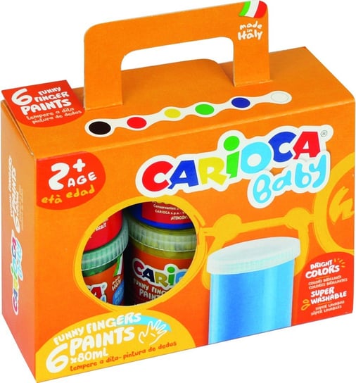 Farba do malowania palcami, 6 sztuk Carioca
