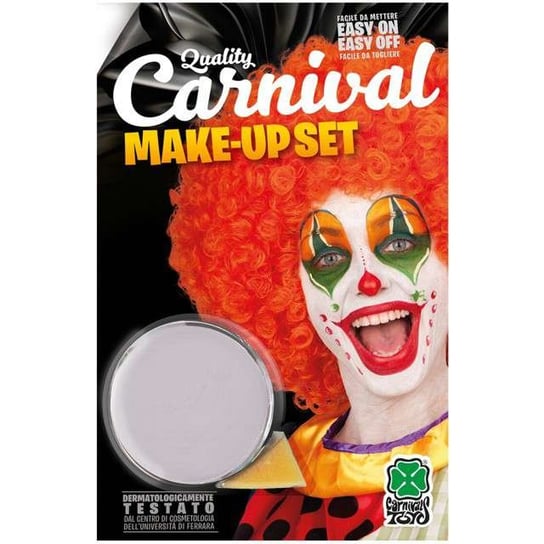Farba do malowania twarzy z gąbką, biała, 10 g Carnival Toys
