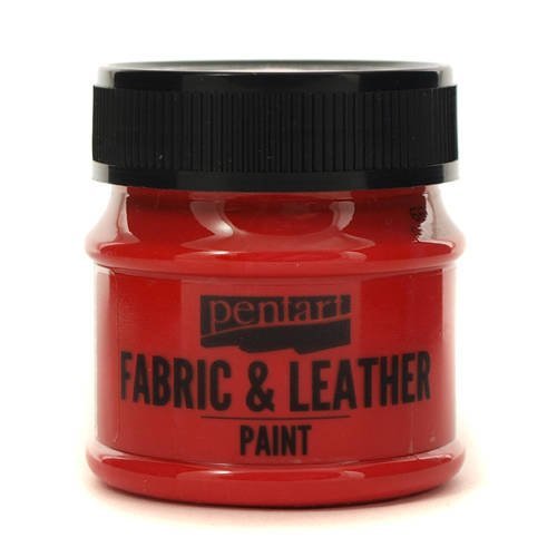 Farba do tkanin i skóry, 50 ml - czerwona Pentart
