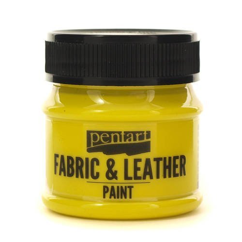 Farba do tkanin i skóry, 50 ml - żółta Pentart