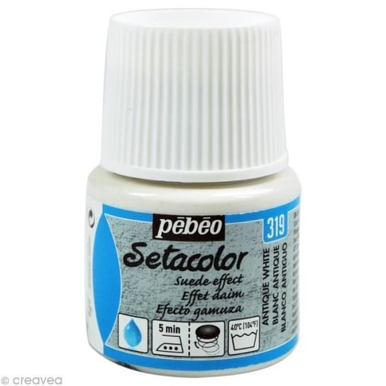 Farba do tkanin Pébéo Setacolor - Kryjący efekt zamszu - 45 ml Antyczna biel PEBEO
