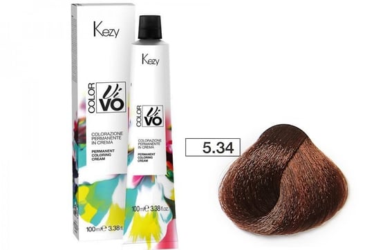 Farba do włosów Kezy Color Vivo 100 ml   5.34 tytoniowy jasny brąz KEZY