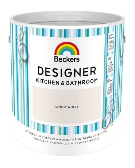 Farba Lateksowa Beckers Designer Kitchen & Bathroom Linen White Mat 2,5 L Beckers