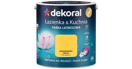 Farba Lateksowa Łazienka & Kuchnia Szafranowy Żółty 2.5L Dekoral dekoral